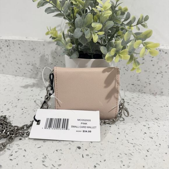 Steve Madden Pink Small Card Wallet With Chain New - Picture 2 of 4